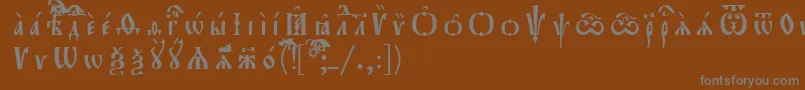 Weitere Informationen zur Orthodox.TtUcs8Разрядочный-Schriftart Orthodox.TtUcs8Разрядочный-Schriftart – Graue Schriften auf braunem Hintergrund